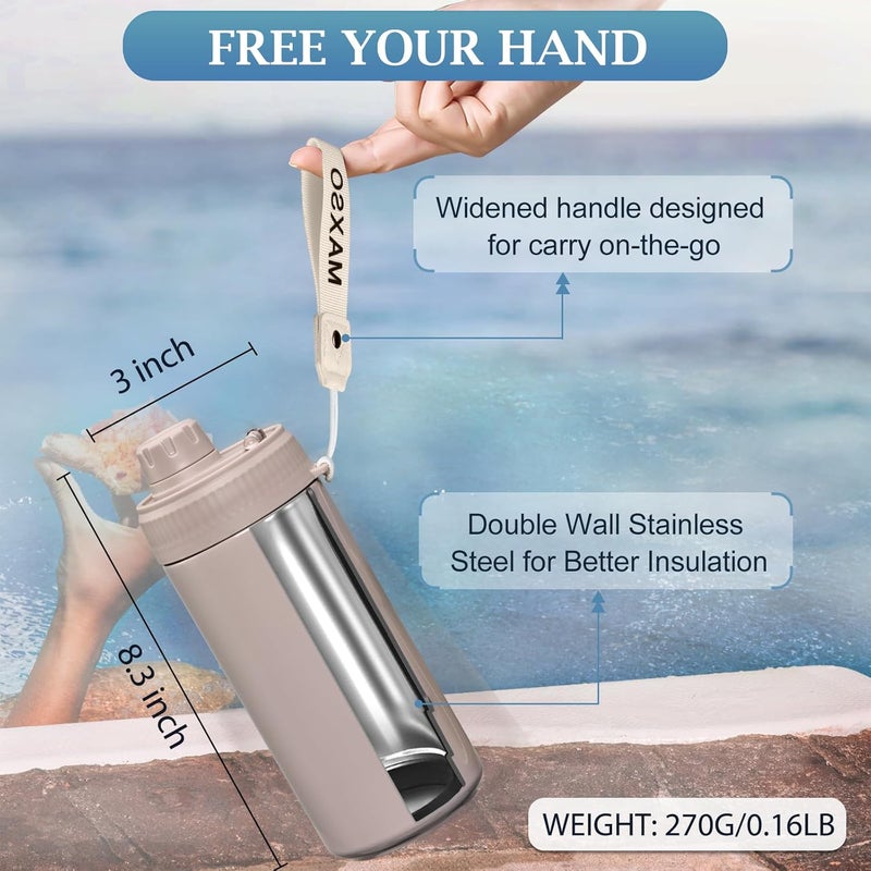 Max&So Sealed Can Cooler Fizz Lid Can Cover for 12 oz Regular, Slim Skinny Cans & As Thermal Bottle, 4-in-1 Insulated Vacuum Stainless Steel Carbonated Cold Drink Holder - Oat - Image 2